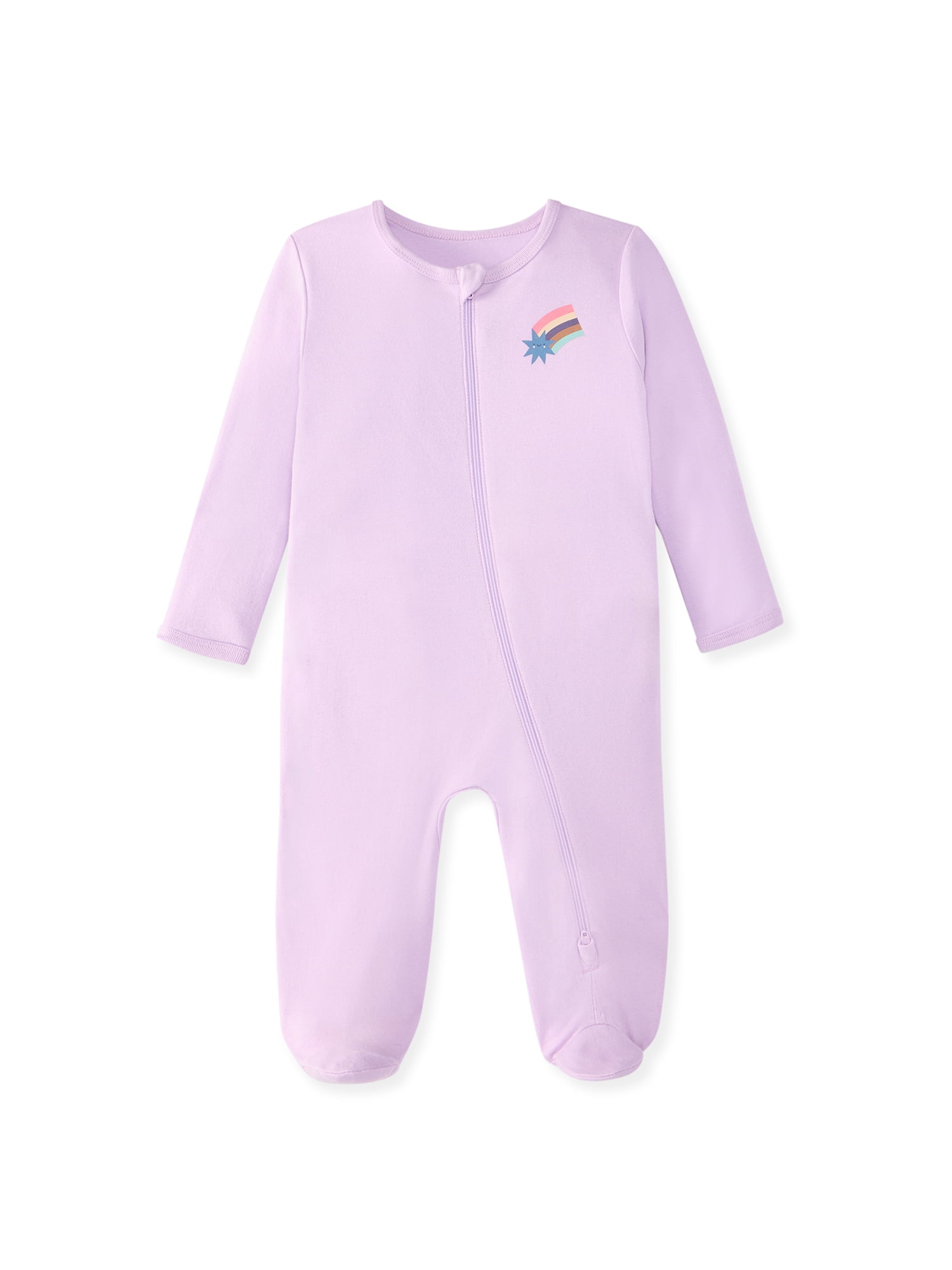 Garanimals Newborn & Baby 100% Cotton Footed Sleep & Play, Sizes Newborn–9M, 2-Pack