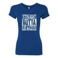 thumbnail image 2 of Straight Outta LA Los Angeles Fan | Fantasy Baseball Fans | Womens Sports Slim Fit Junior Tee, Royal, Medium, 2 of 4