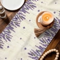 thumbnail image 3 of Spring Floral Table Runner 72 Inches, Purple Lavender Truck Flowers Botanical Beige Bed Runner Dresser Scarves Tabletop for Indoor Outdoor Parties/Ceremony/Banquet, 14" x 72", 3 of 9