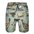 thumbnail image 3 of Balery Vintage Farm Animals Traje de Baño Estilo Hawaiano para Hombre, Shorts de Secado Rápido con Bolsillos-Medium, 3 of 6