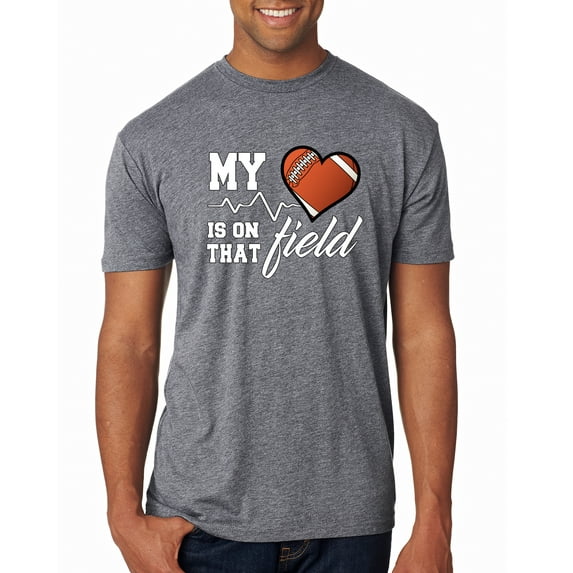 Wild Bobby, My Heart Is On That Football Field, Sports, Men Premium Tri Blend Tee, Premium Heather, X-Large