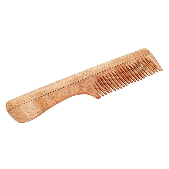 SVATV HANDCRAFTED NEEMWOOD COMB FOR DETANGLING HAIR FOR THICK, CURLY AND WAVY HAIR, NON-STATIC AND ECO-FRIENDLY WITH WIDE TOOTH FOR GROOMING HAIR COMB - (N-73)