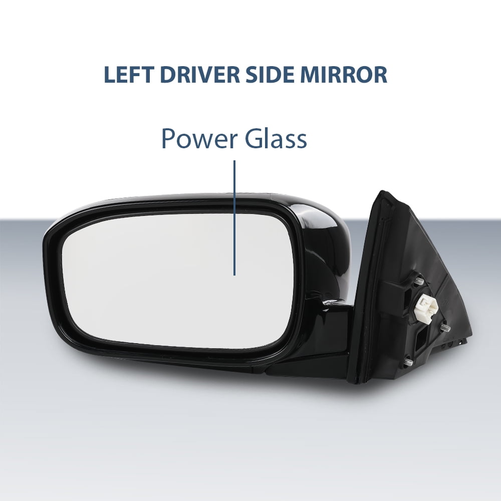 Power Mirror Front Driver Side Gloss Black Fit for Honda Accord 2003-2007 3-Pin Manual Folding