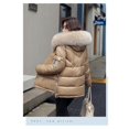 thumbnail image 4 of Down Coat Women,Women's Winter Coats Grey Fashion Faux Fur Hood Thicken Side Zipper Warm Quilted Coats Parka Coat Light Clothing Casual Loose Outdoor Windproof Parka Jacket, 4 of 4