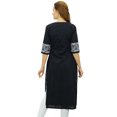 thumbnail image 1 of Phagun Kurta Droite Noire de Designer pour Femme, Manches 3/4, Kurti Décontractée Imprimée-16, 1 of 2