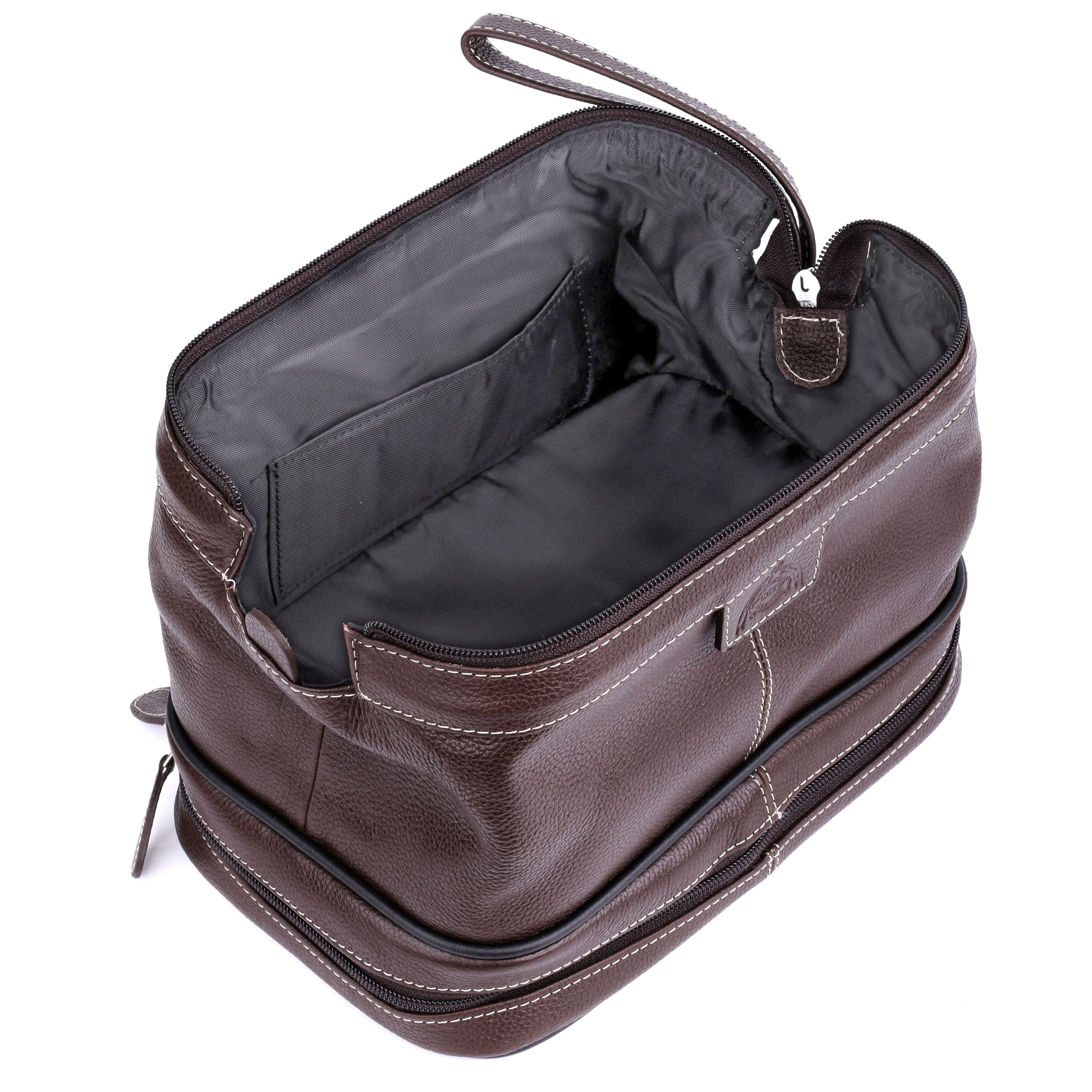 Dopp Men's Country Saddle Travel Kit with Bonus Items Leather, Brown