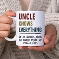 thumbnail image 2 of Family Funny Gifts for Uncle From Niece Nephew - Birthday Christmas Father's Day - Uncle Knows Everything If He Doesn't Know 11oz White Ceramic Coffee Tea Mug for Men Brother Him Sibling, 2 of 7