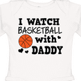 thumbnail image 4 of Inktastic I Watch Basketball with Daddy Boys Long Sleeve Baby Bodysuit, 4 of 5