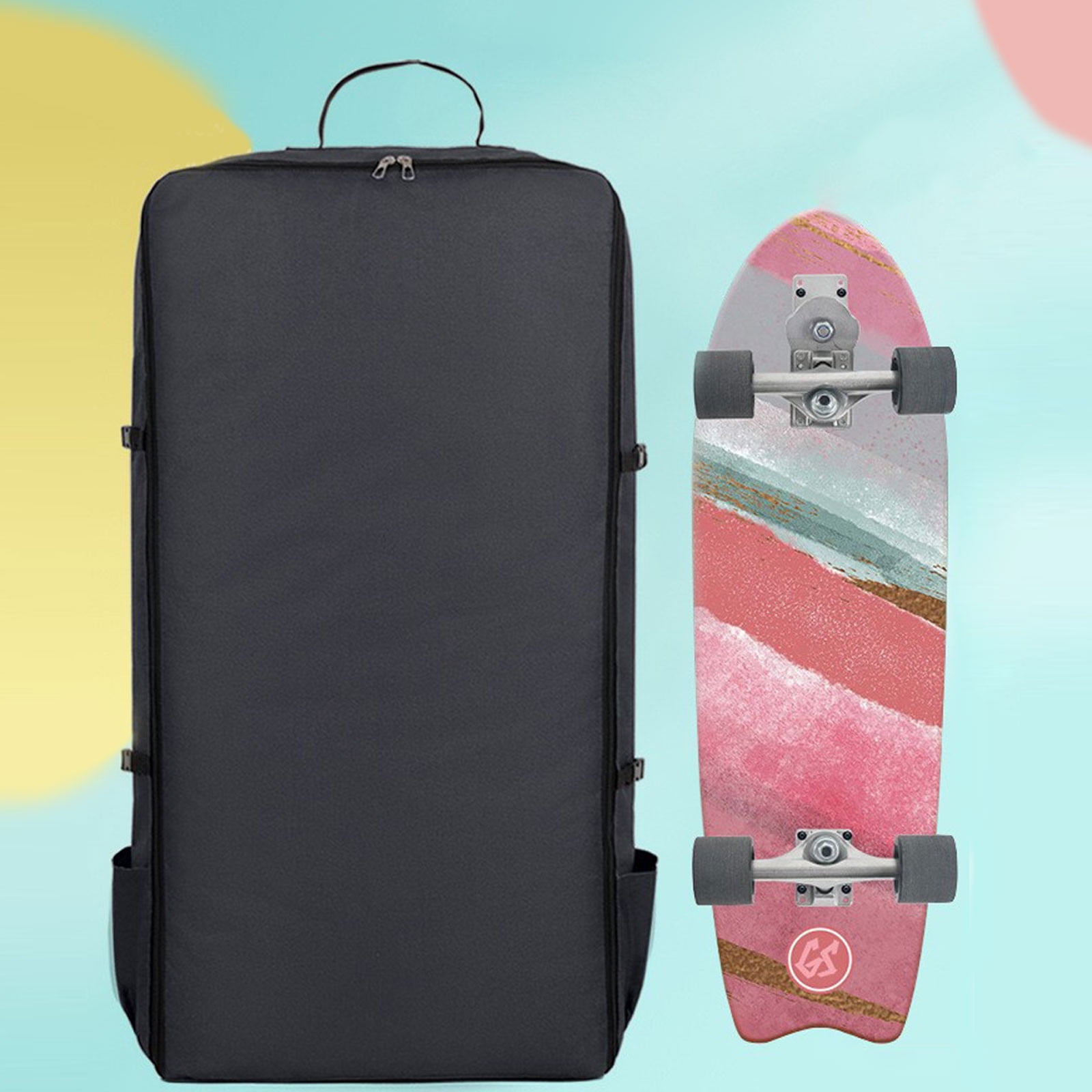 Yyeselk Inflatable Surfboard Backpack, Inflatable Surfboard Paddle