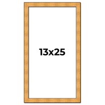 13x25 Frame Gold Rustic Solid Wood Picture Frame | 1.25 Inch Wide Moulding | Rustique Gold