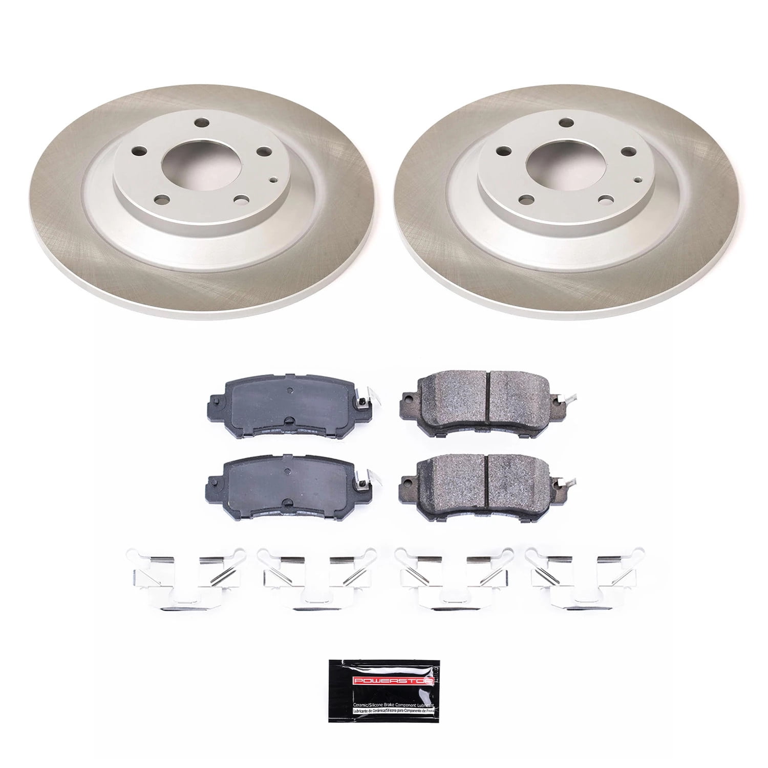 PowerStop Rear Semi-Coated Rotor and Low-Dust Ceramic Brake Pad Kit SC6964