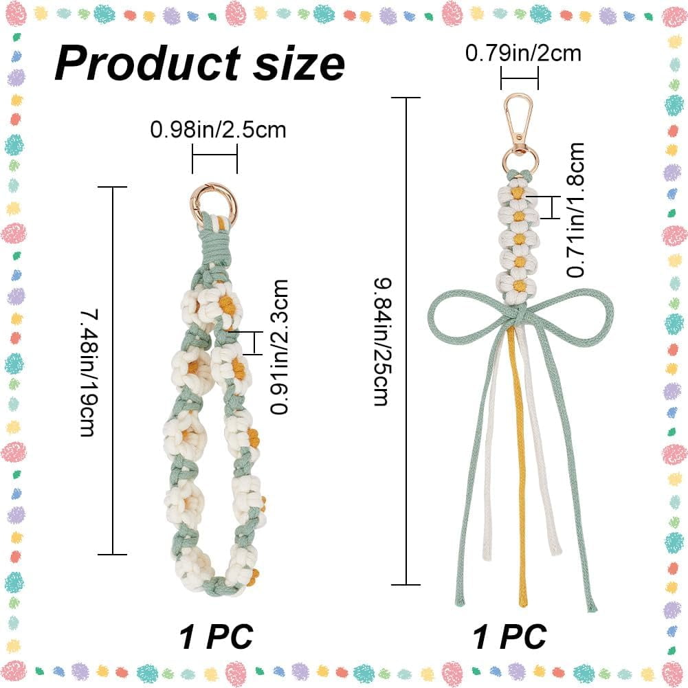 Macrame Wristlet Keychain Bulk Daisy Cord Knotting Kit Boho