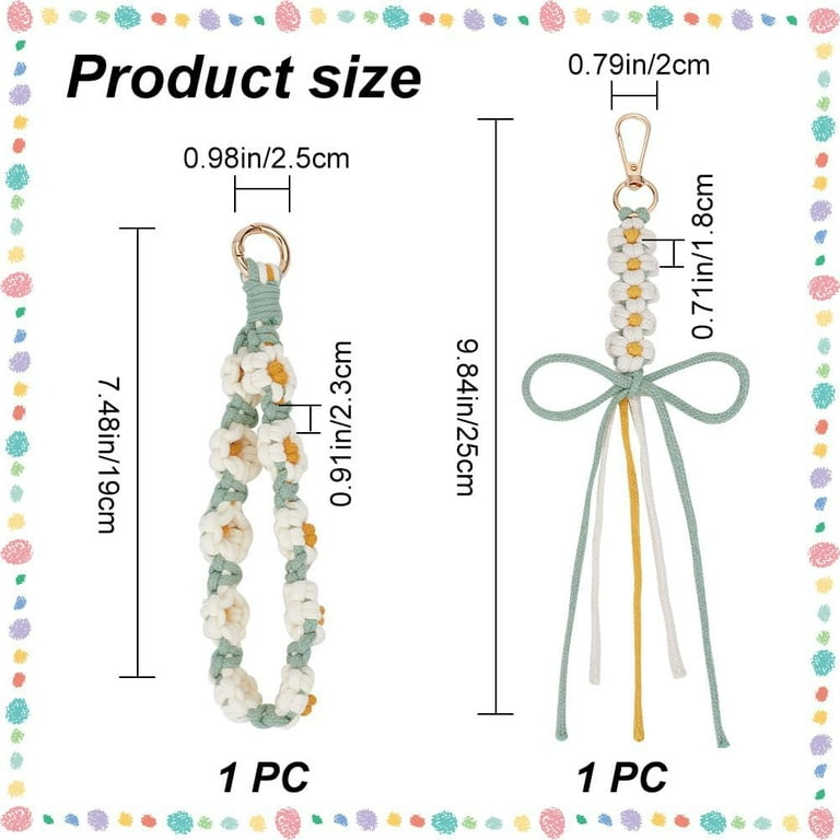 Macrame Wristlet Keychain Bulk Daisy Cord Knotting Kit Boho