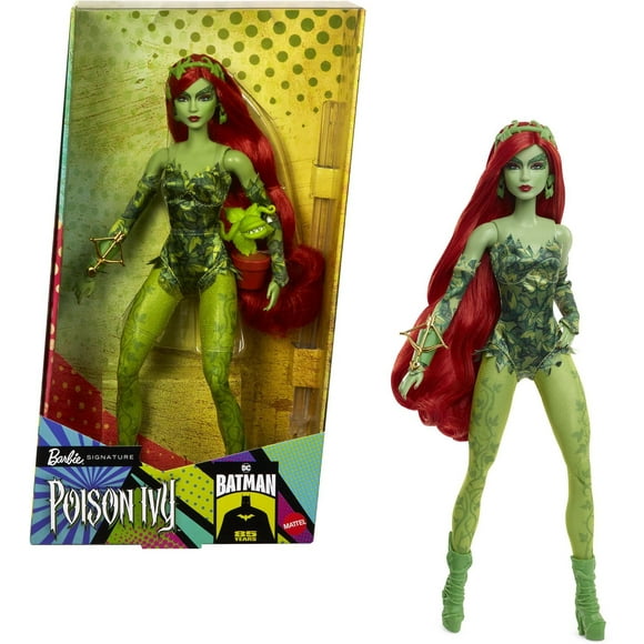 Barbie Signature Poison Ivy Collectible Doll with Posable Body and Iconic Outfit, & Accessories