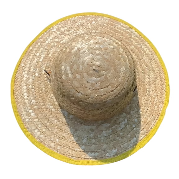 TELOLY Straw Hat for Kids Boys and Girls, Sunproof Wide Brim Beach Hat, Kids Travel Hat, Farmer Hat