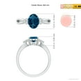 thumbnail image 4 of ANGARA Natural 1.5 ct London Blue Topaz Ring with Diamonds in 14K White Gold for Women (Size-8x6mm) | November Birthstone, Anniversary, Jewelry Gift for Women | Natural London Blue Topaz Ring, 4 of 9