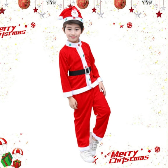 Kids Santa Claus Christmas Outfits Sets Top Pants Kids Santa Warm Christmas Christmas Outfit Kids Boy