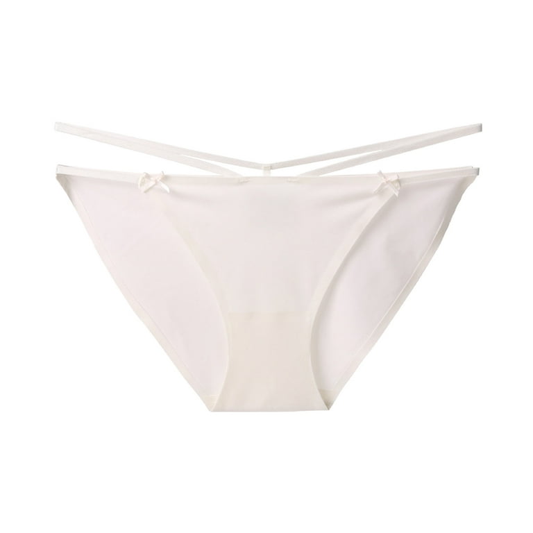 Aayomet Panties For Women Womens Seamless Panties Mid Waist Breathable Thin  Briefs,White L 