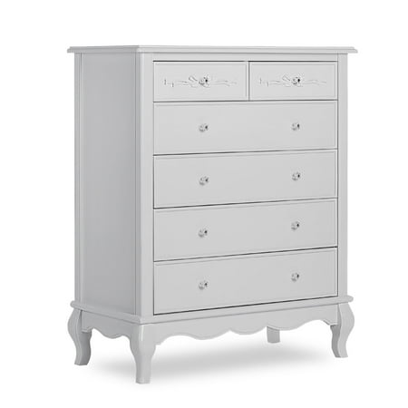 UPC: 0693892466322 | Evolur Aurora 6 Drawer Tall Chest Akoya Grey Pearl Spacious Drawers
