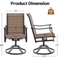 thumbnail image 5 of Farini Outdoor Dining Chairs Set of 4, 360°Swivel Patio Dining Chair with Textilene Fabric, Outdoor Metal Armchair All Weather Resistant, Ergonomic Comfort, Perfect for Patio, Backyard, Balcony, 5 of 8
