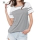 thumbnail image 1 of Camiseta Scienceny de mujer cuello redondo manga corta rayas gris claro M, 1 of 6