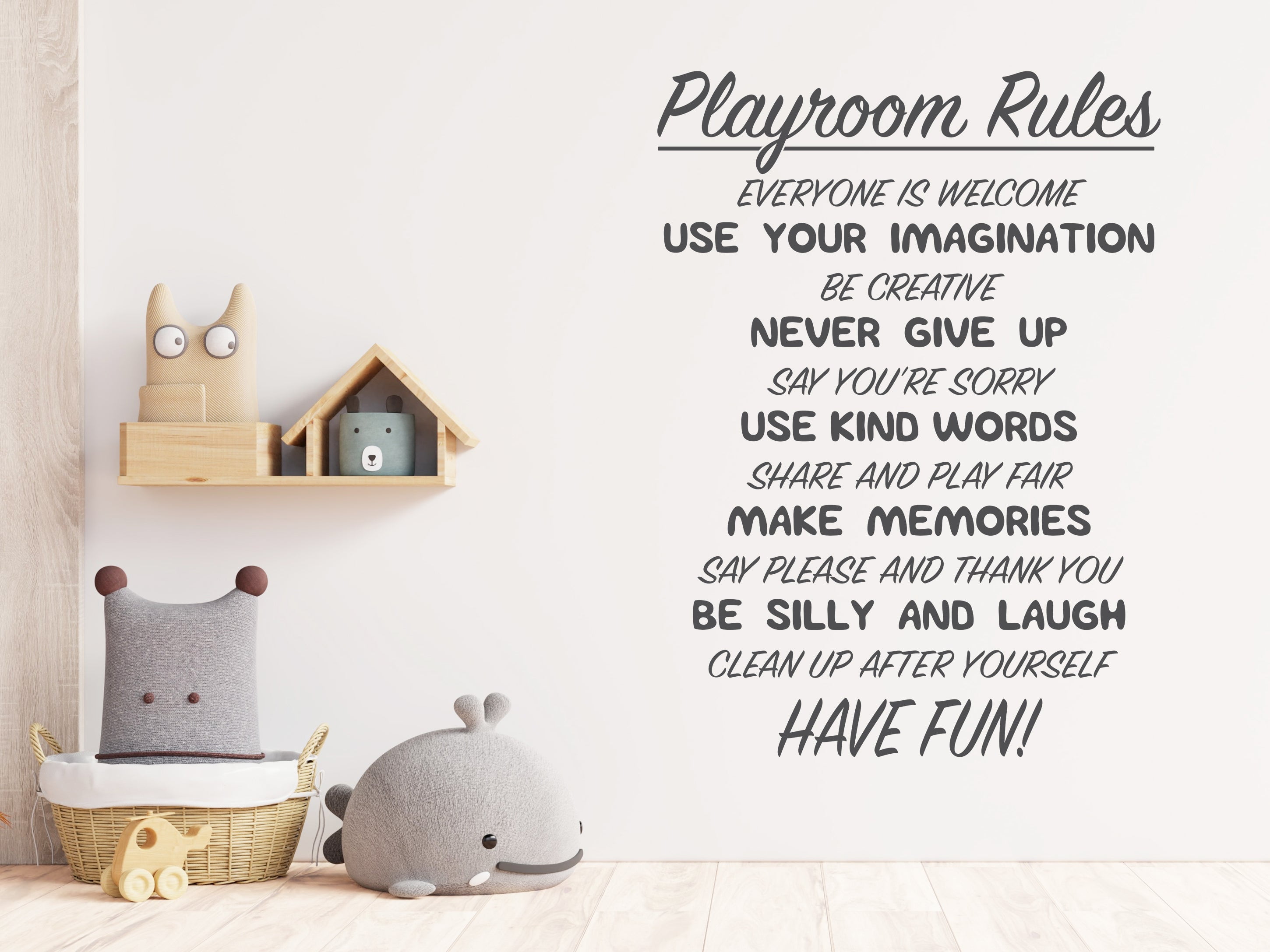 Playroom Rules Kids Room Wall Decal