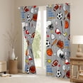 thumbnail image 3 of Homewish Kids Teens Football Basketball Soccer Print Curtains Pack of 2 (42x84 Each),Eat Sleep Sports Curtains Blackout,Ball Gamer Bedroom Curtains,Microfiber Bedroom Decor, 3 of 6