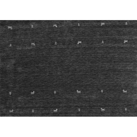 Ahgly Company Indoor Rectangle Abstract Gray Contemporary Area Rugs, 8' x 12'