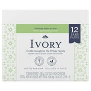 Ivory Bar Soap Notes of Aloe, for All Skin Types, 3.17 oz., 12 Count