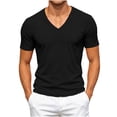 thumbnail image 2 of HAOTAGS Men’s V-Neck Short Sleeve Running T-Shirt Breathable Mesh Fabric Moisture-Wicking Lightweight & Sporty Fit Tops Black Size M, 2 of 10