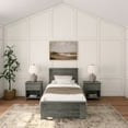 thumbnail image 2 of Plank+Beam Farmhouse Twin Bed Frame with Headboard, Solid Wood Platform Bed, Driftwood, 2 of 8