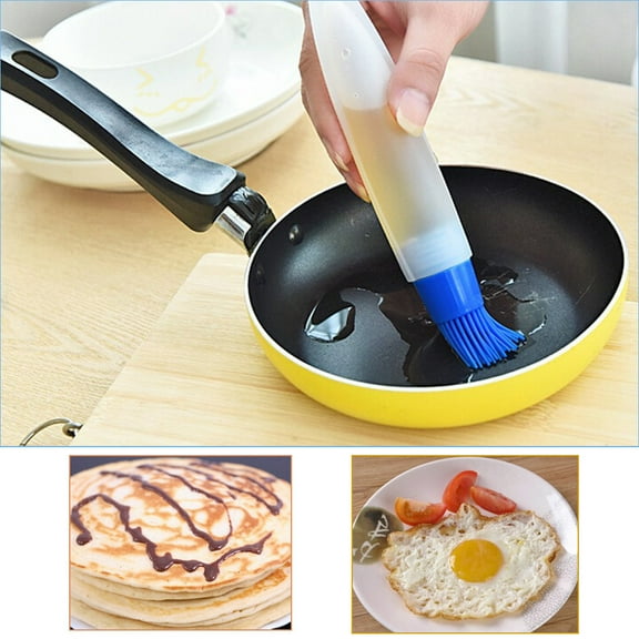 Oil Brush Bottle,Silicone Oil Bottle Brush,Portable Basting Brushes,BBQ Basting,Kitchen Grease Container Brush for Kitchen Accessories