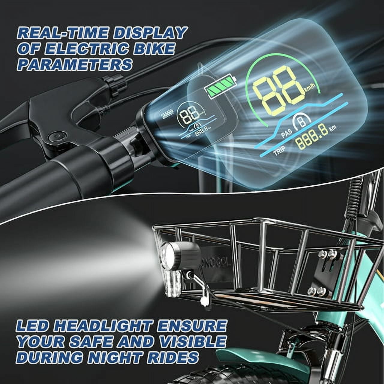 ABORON Electric Trikes for Adults Fat Tire 20" Electric Tricycle for Senior, 500W 3 Wheel E-Bike 48V 14.5Ah, 7 Speed Aluminum Electric Bicycle with Rear Basket, 25.6km/h(16mph)