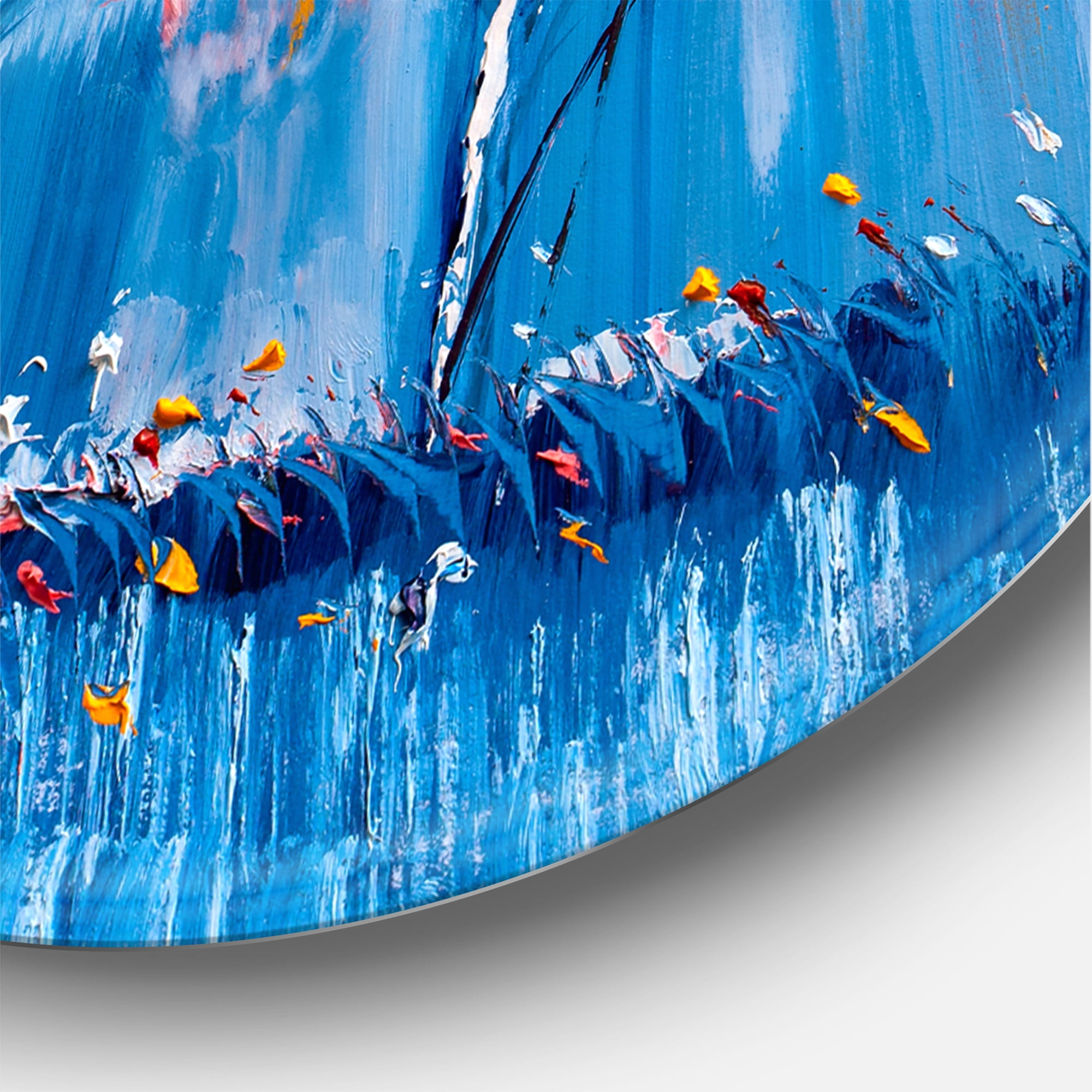 Designart 'Colourful Landscape Trees Impressionist III' Modern Circle Metal Wall Art 29x29 - Disc of 29