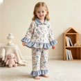 thumbnail image 4 of YDFCWXW Toddler Girl Clothes Winter Spring, Tunic Shirt Ruffle Pants, 2 Set, Gift, Pototshoot Daily (Light Blue, 6-7 Years), 4 of 6