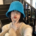 thumbnail image 2 of CoCopeanut Autumn and Winter Solid Color Women Fisherman Hat Knitting Shade Foldable Retro Hunting Hat Korea Outdoor Panama Hat for Women, 2 of 6