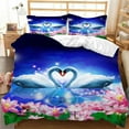 thumbnail image 2 of 2024 Couple Swan Duvet Cover King For Teen Room r Microfiber Romantic Flower Bedding Set Wild Animals Comforter Cover, 2 of 7