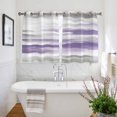 thumbnail image 3 of Purple Gray White Kitchen Curtains Short 45 Inch Length, Retro Country Abstract Mottled Texture Grommet Top Bedroom Living Room Curtains, Light Filtering Cafe Curtain Drapes 2 Panels Set 84''x45'', 3 of 9