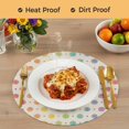 thumbnail image 4 of Colorful Polka Dot Round 13 Inch Placemats Set of 4, Cartoon Watercolor Geometric Beige HeatResistant Non Slip Place Mats for Dining Table, Wipeable Braided Kitchen Table Mats for Housewarming, 4 of 9