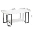 thumbnail image 3 of Baxluxe Marble Coffee Table, 40-inch Marble Top, Metal Steel Frame, WHite, 3 of 7