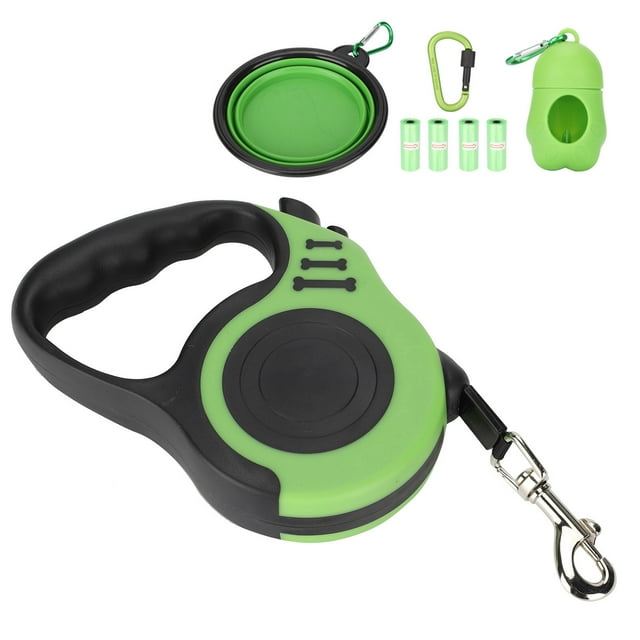 Dog Leash, 16.4ft/5m Retractable Lightweight Pet Leash Comfortable To Grip Portable For Small Medium Large Dog Vert