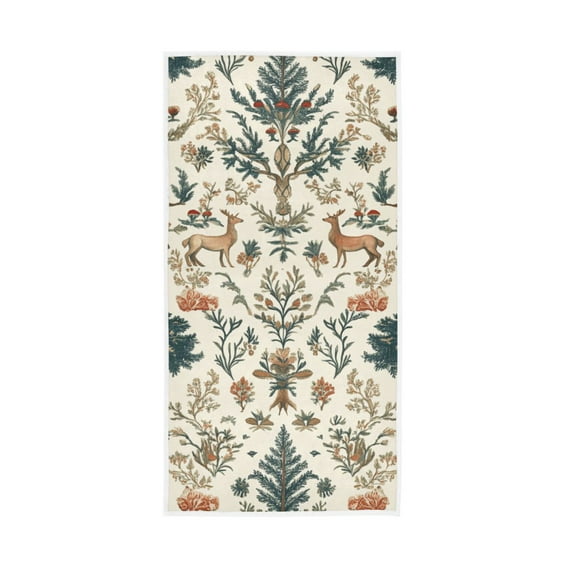 Deer and Pine Print Face Towel Absorbent Hand Towels Bath Sport Gym