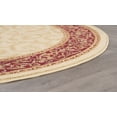 thumbnail image 5 of Elegance Transitional 5' Round Beige and Red Polypropylene Indoor Area Rug, 5 of 6