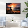 thumbnail image 2 of Designart "Sunrise Solitude Kid's Landscape III" Extra Large Coastal Framed Wall Art - Coastal Purple Coastal Sunset Living Room Framed Canvas Art, 2 of 7