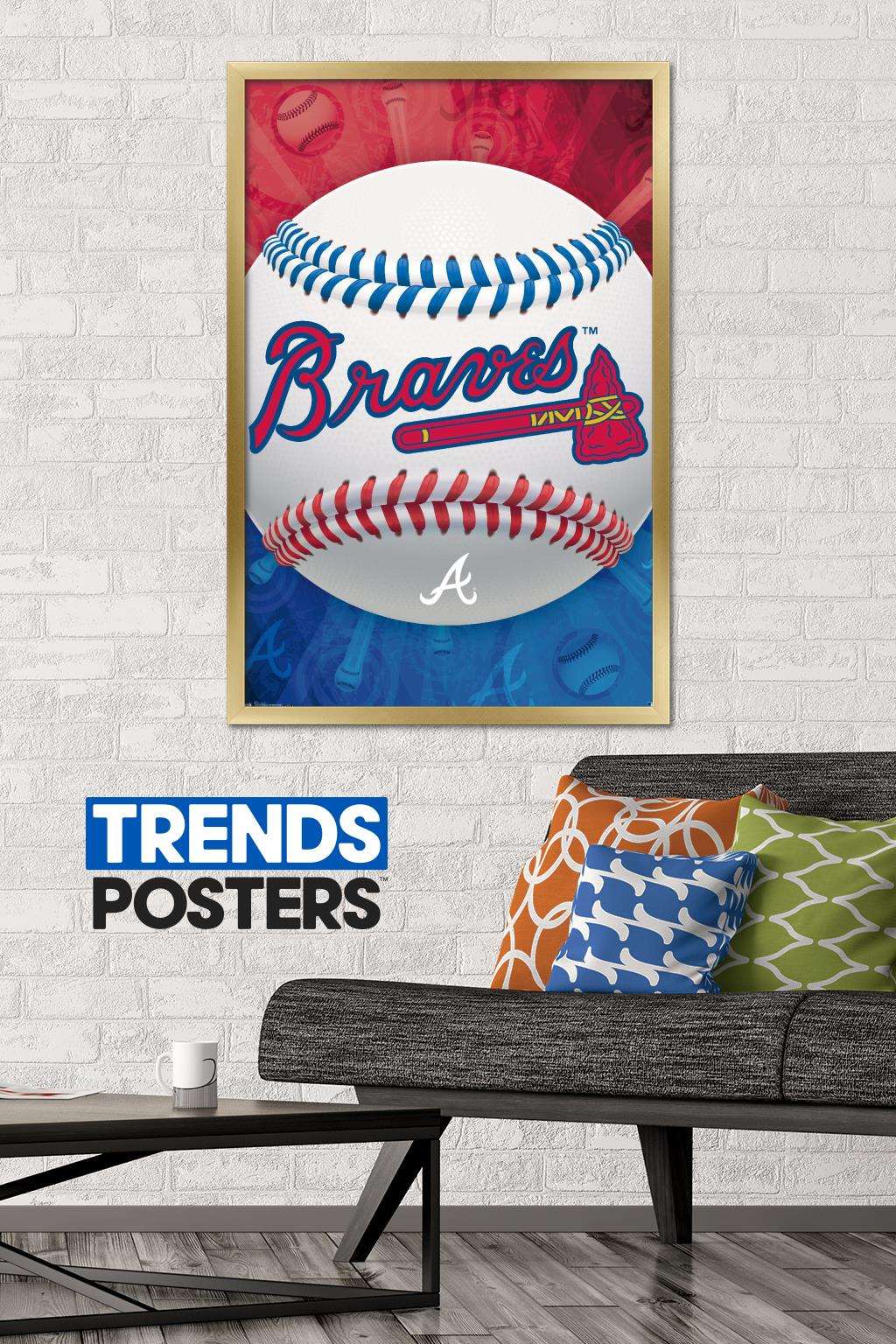MLB Atlanta Braves - Logo 13 Wall Poster, 22.375" x 34", Framed