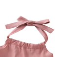 thumbnail image 4 of 2022 2Pcs Little Girls Outfit  Sweet Style Lace Splicing Sleeveless Hanging Neck Tops + Solid Color Long Bell-bottomed Pants Set, 4 of 7