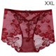 thumbnail image 1 of Bragas de encaje para mujer, sexy, hueco, sin costuras, cintura media, levantamiento de cadera, ropa interior transpirable, rojo vino, XXL Inevent AP001201-27B, 1 of 7