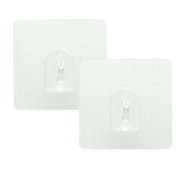 DOLITY Nail Traceless Sticky Hook Door Rear kitchen Bathroom Wall Clear -2pcs