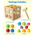 thumbnail image 3 of Coogam Wooden Montessori Toys for Toddlers, Shape Sorting Cube Fine Motor Skills Game for 1 2 3 Year Old 18 Month Baby Boys Girls, 3 of 8