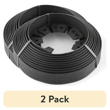(2 pack) Expert Gardener 2-inch Tall Wall No-Dig Landscape Edging, 30-ft., Plastic, Black